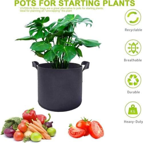 Non-woven Plant Fabric Flower Pot Seedling Bag Container With Handles Non-Woven Thickened Nonwoven Vegetable Root Grow Bags