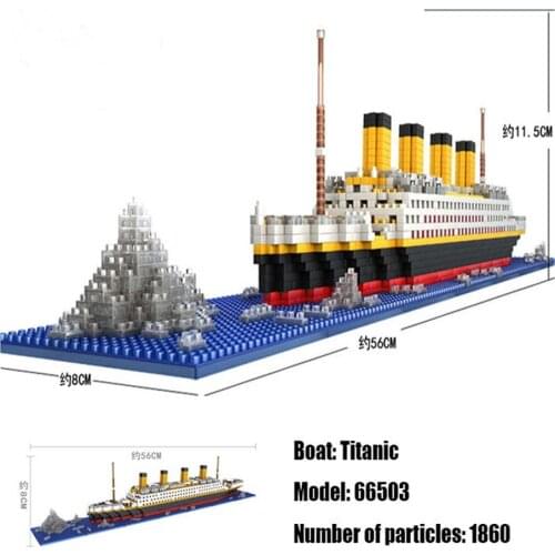 LOZ 1860 Pcs Titanic Cruise Ship Model Boat DIY Diamond Lepining Building Blocks Bricks Kit Children Toys