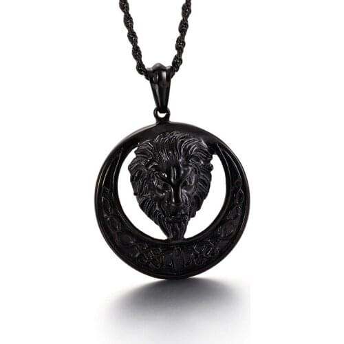 Trendy Hot New Sun Shaped Cool Titanium Pendant Fashion Mens Black Lion Pendant