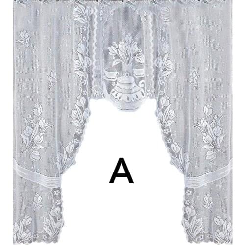 2021 New C Type Warp Knitted Lace Coffee Curtain Kitchen Cupboard Curtain Lace Curtain Shading Half Curtain Cmall Curtain