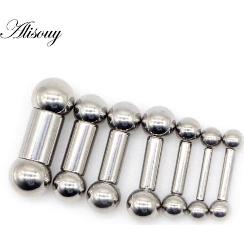 Alisouy 1pc Big Size Stainless Steel Straight Barbell Rings Ear tragus Piercing PA Nipple Ring Lips Body piercing Jewelry