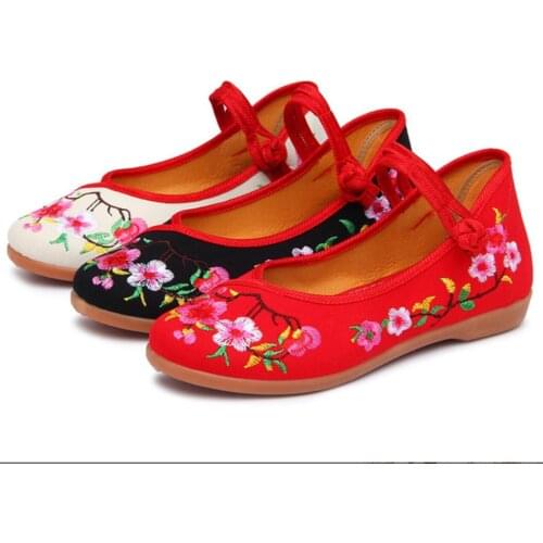 Luxury designer Beijing embroidered cloth shoes womens tendon single shoes Hanfu shoes middle-aged and elderly mother shoes