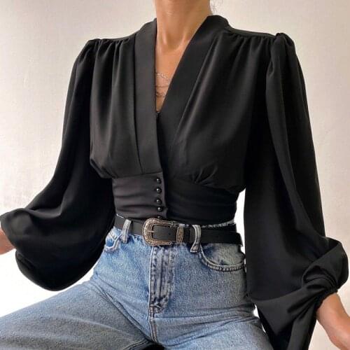 Vintage Women Oversize Satin Shirts 2021 Summer Fashion Ladies V Neck Chic Tops Loose Female Stylish Shirt Girls Casual Blouse
