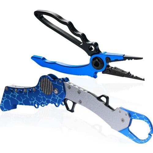 Handle Folding Length 28.5cm Fish Grip 25kg Portable Aluminium Alloy Fish Lip Gripper Fishing Pliers With Sheath With Lanyard