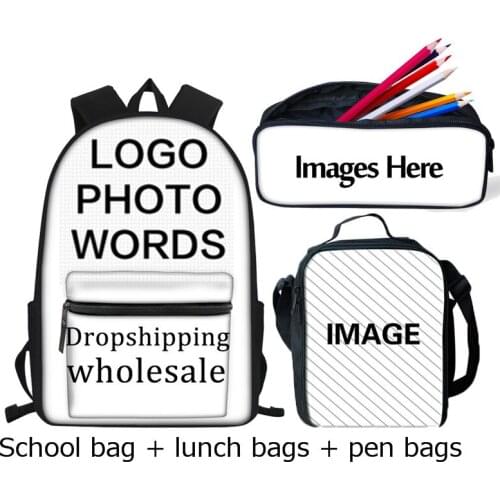 Twoheartsgirl Customize Your Logo Name Image Toddlers Bookbags Teenager Children School Bags Boys Girls Student Book Bags