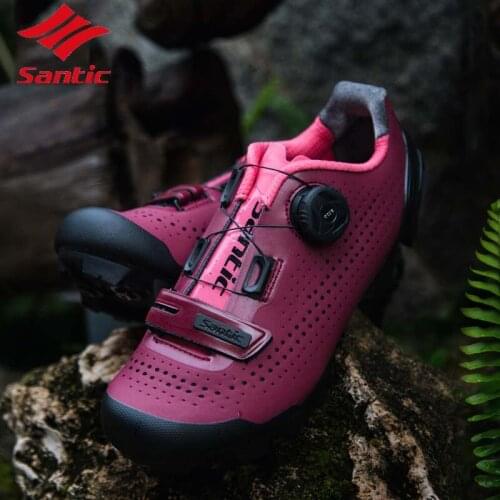 Santic Professional Sports Road Cycling Shoes Women Highly Tapered Hell Cup Bicycle Full Breathable Bike Lock Shoes Ciclismo