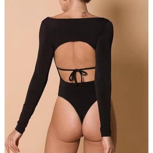 Sexy One Shoulder Bikini 2020 One Piece Swimsuit Bandage Swimwear Women Bandeau Monokini Solid Black Bodysuits Female bathers