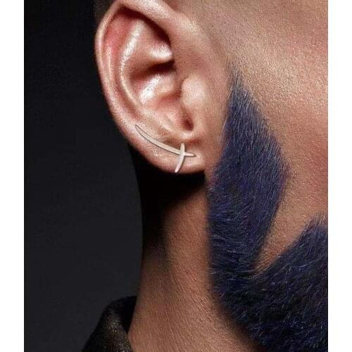 Fashion Minimalism Silver Color Cross Warrior Earrings for Men Women FineMotorcycle Party Motorcyclists Earrings Hip Hop Jewelry