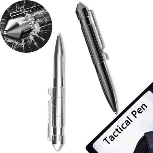 Tactical Pen Glass Breaker Self Defense Tool Survival Kit Aluminum Alloy Steel Head Outdoor EDC Ball Point Pens