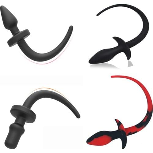 Silicone Puppy Play Dog Tail Smooth Anal Plug Prostate Massager G-Spot Tails Sexy Pet Roleplay SM Adult Anal Sex Toys For Couple