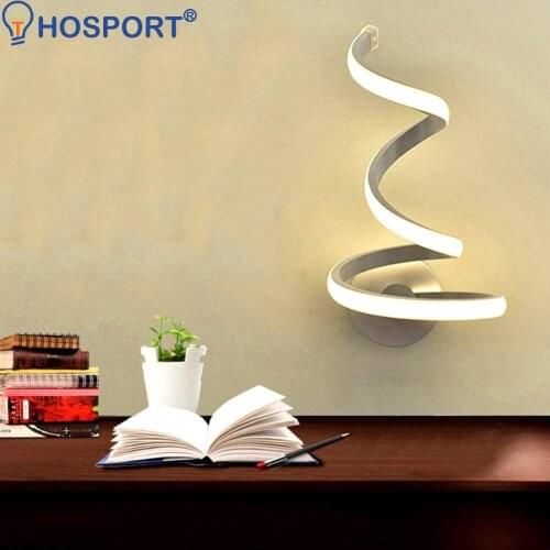 Modern Spiral LED Wall Light Acrylic Iron Sconces Lamp Wall Mount TV Background Bedside Lamp for Living Room Bedroom Decor