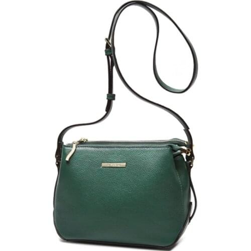 22*18*11cm, 100% Natural Cowhide Shell Bag, 3 Zip Compartments, Women Genuine Leather Shoulder Bags,Cross body Messenger, JW618