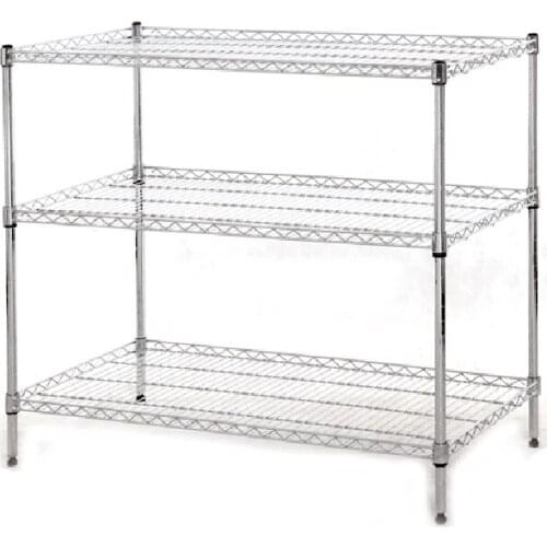 New Arrival 3 Floors Shelves Stainless Steel Home Storage Rolling Kitchen Cart (45x90x80cm)