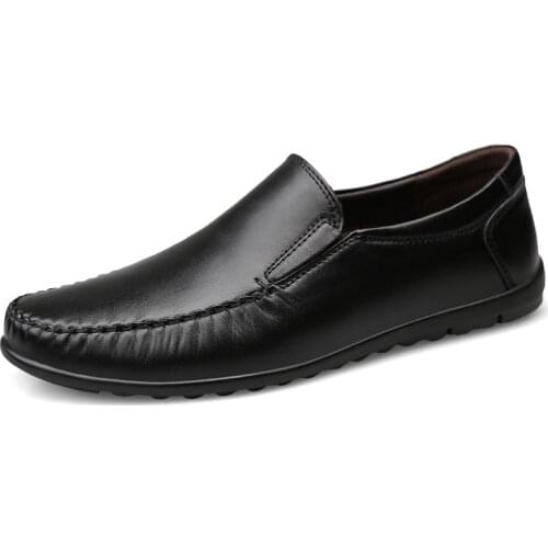 Genuine Leather Men Casual Shoes Luxury Brand Hollow Out Loafers Moccasins Breathable Slip on Black Driving Shoes Italian Shoes