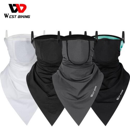 WEST BIKING Summer Cycling Headwear Cool Feeling Fabric Bandana With Activated Carbon Filter Breathable Running Sports Scarf