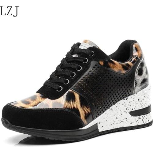 Women Height Increasing Walking Jogging Sneakers 6.5 CM Increase Gold Silver Ladies Sport Running Shoes Comfortable Girl Shoes