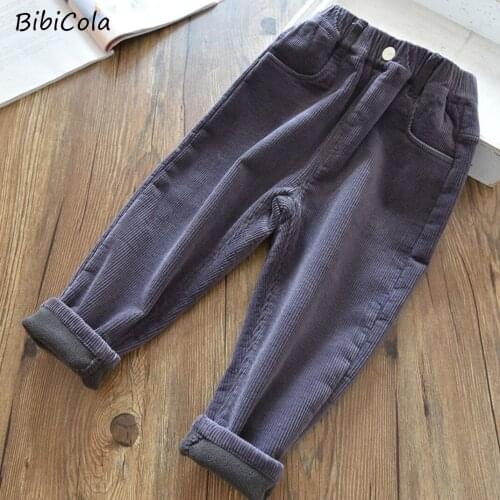 Winter Boys Sport Fleece Warm Pants For 3-8 Yeas Solid Boys Girls Casual Sport Pants Jogging New Kids Children Trousers