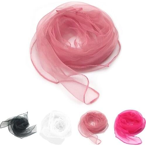 1pc Chiffon Scarf Decorative Solid Color Mesh Necklace Scarf Spring Summer Scarf For Women Clothing Accessories