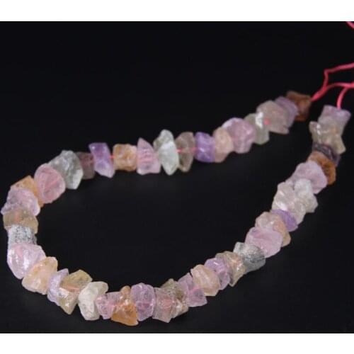 15.5"/strand Mix Raw Crystal Stone Rough Nugget Chips Loose Beads,Amethysts Citrines Rose Quartzs Gravel Pendants Jewelry Making