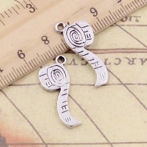 20pcs Charms Tape Measure Ruler 27x11mm Tibetan Bronze Silver Color Pendants Antique Jewelry Making DIY Handmade Craft