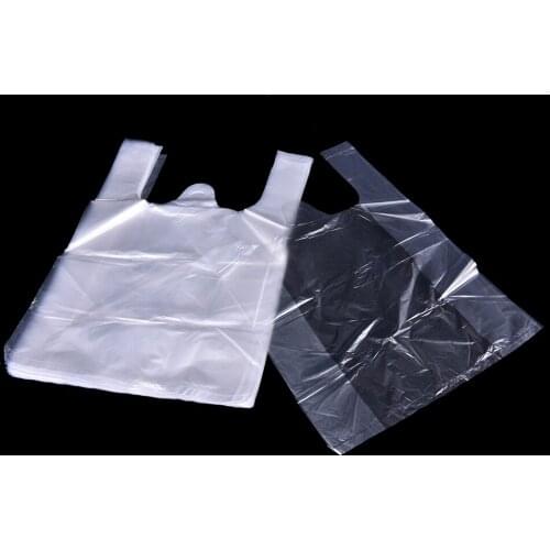 52pcs 20*30cm Transparent Bags Shopping Bag Supermarket Plastic Bags With Handle Food Packaging Wholesale