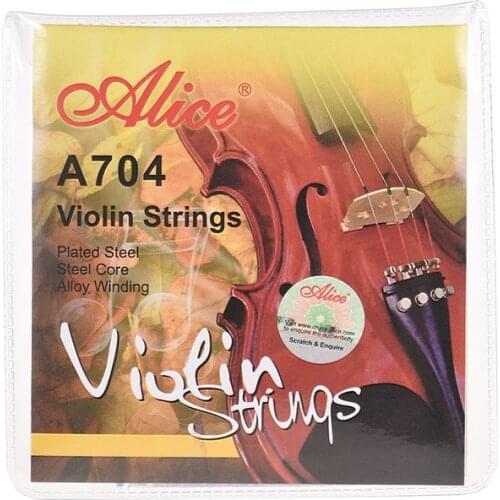 Alice A704 Universal Full Set (E-A-D-G) Violin Fiddle Strings Steel Core Al-Mg/ Ni-Fe Alloy Winding
