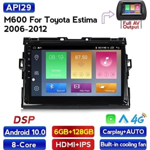 2Din android 10.0 Car DVD Radio Multimedia Player For Toyota Estima GPS 2006-2012 Navigation 6G RAM 128G ROM Carplay NO 2 din