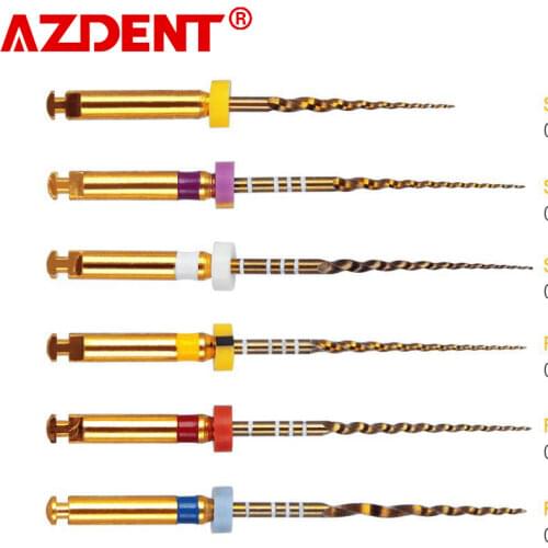 AZDENT Rotary Super Canal Root Golden Files Dental Lab NITI Endodontic Pro Tapers Medical Clinic Dentist Engine Use SX-F3 25mm