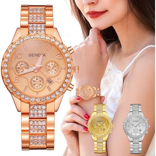 Women Watches Elaborate Rhinestone Geneva Watches Luxury Geneva Quartz Wrist Watches Relogio Feminino
