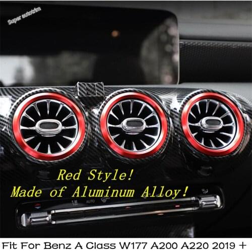 Lapetus Air Conditioning AC Outlet Vent Decoration Ring Cover Trim For Mercedes Benz A Class W177 A200 A220 2019 - 2021 Interior