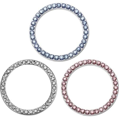 40mm/1.57in OD Car Styling Auto Start Switch Button Decorative Diamond Ring MGO3