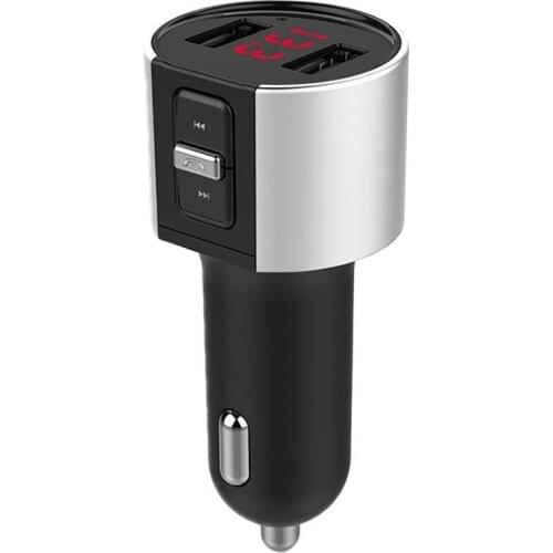 Handsfree Bluetooth 4.2 FM Transmitter Modulator Car Car USB MP3 Adapter Dual Audio Black Charger Receiver Wireless Player W2E1