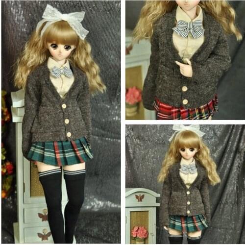 1/4 1/3 scale BJD doll clothes Cardigan + shirt + skirt for BJD/SD accessories MSD.Not included doll,shoes,wig and other A0928