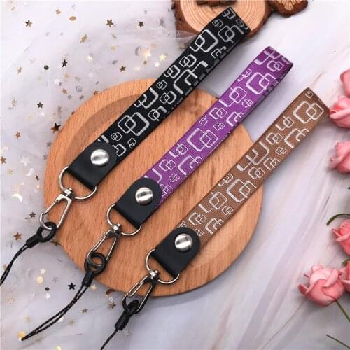 Fashion simplicity Geometric square pattern Wrist Straps Hand Lanyard for phone keys id card Holders USB Flash Drives keychain