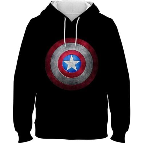 Captain America Mens Oversize Clothes Marvel Hero 3D Print Cool Boy Girl Kids Sweatshirt Spring Streetwear Womens Hoodie