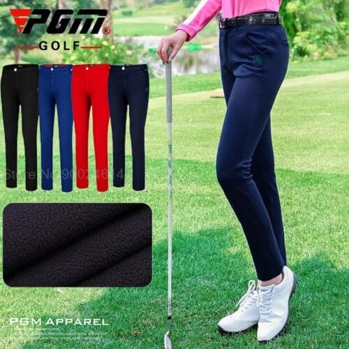 Plus Velvet! Women Slim Trousers Autumn Winter Elastic Golf Pants Ladies Tennis Wear Warm Waterproof Long Pants Xs-Xxxl 5Colors