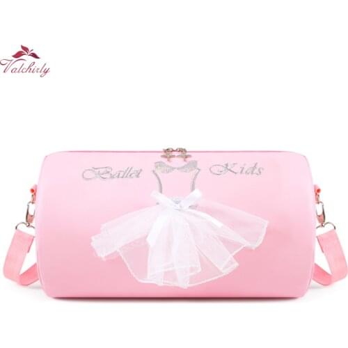 New Design Girls Ballet Dance Bag Pink Ballerina Backpacks Waterproof PU Shoulder Bags for Kids