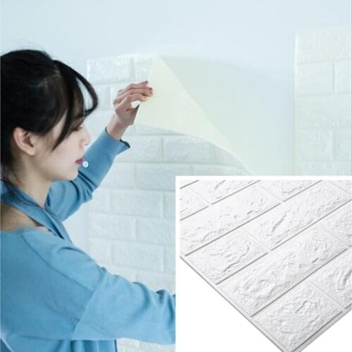 Self-Adhesive 3D Brick Sticker DIY Waterproof Foam Wallpaper For Kids Room Kitchen Roof Ceiling Background Wall Decals