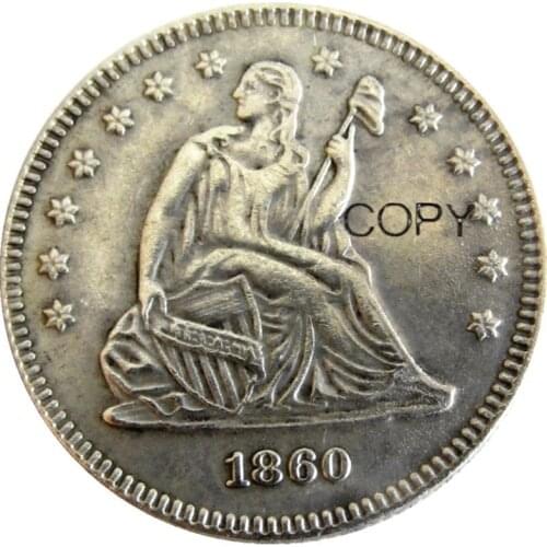 USA 1860 1860-O 1860-S Seated Liberty Quarter Dollars Different Mint Silver Plated 25 Cents Copy Coin