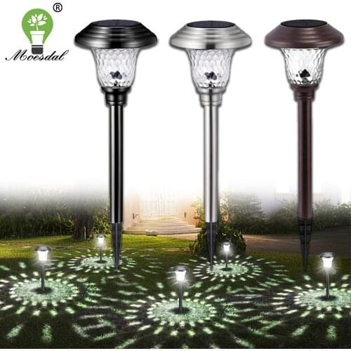 Glass Solar Lights Outdoor Solar Lawn Lamp Pathway Lights Auto on/Off Garden Lights Waterproof LED Landscape Lighting for Yard