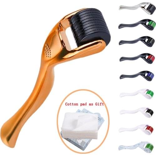 Titanium Micro Needle Therapy Derma Roller Skin Micro Needling Facial Exfoliating Tool Skin Exfoliator Face Massage Roller