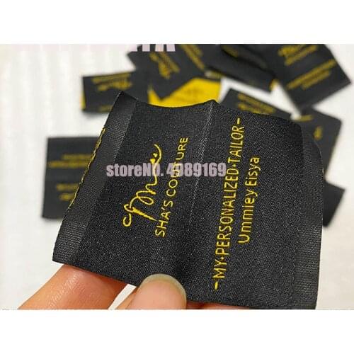 High density Woven labels Garment custom woven leader label custom clothing tag sewing tags clothes label tag