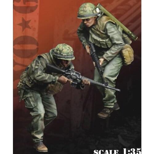 1/35 United States Marine Corps, Around The Corner (3), Resin Model Soldier GK, WWII, Unassembled and unpainted kit
