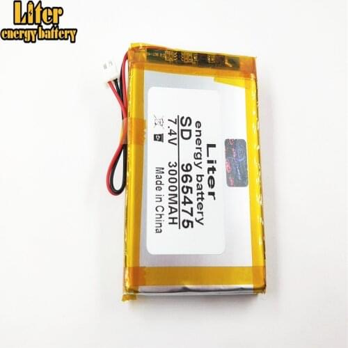 XH2.5-2P connector 7.4V 3000mAh 965475 Li-polymer battery for tablet pc cell DVD phone POWER BANK Android Phone satellite finder