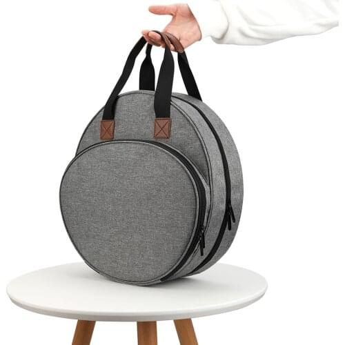 1 Piece 600d Oxford Cloth Gray Round Hand Embroidery Embroidery Thread Storage Bag Pick-up Bag