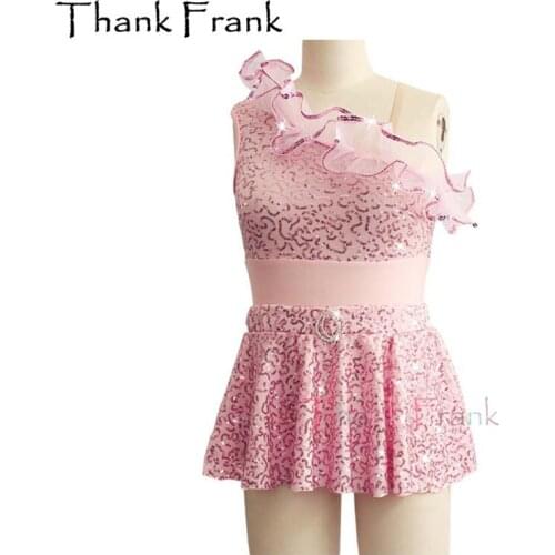 2-Piece Professional Latin Dance Dress With Removable Skirt Girls Women Sequin Stage outfit C443