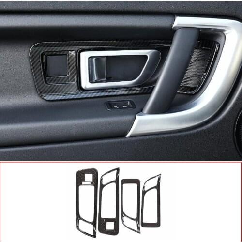 4* Carbon Fiber Style Door Handle Trim For Land Rover Discovery Sport 2015-2017