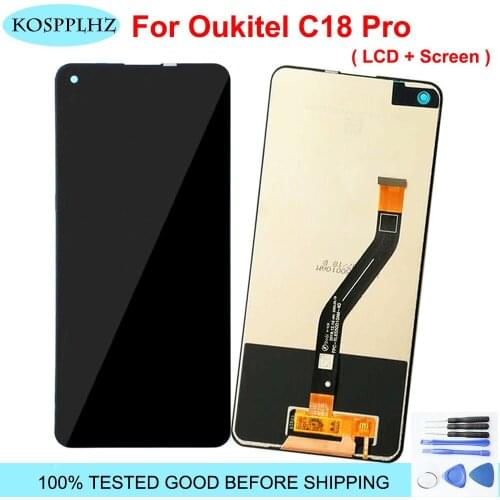 100% TESTED 6.55 inch For Oukitel C18 Pro LCD 720x1600 Display + Touch Screen Digitizer Assembly For OUKITEL C18PRO Phone + Tool