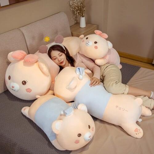 70/90/110cm Lovely Cherry Bear Plush Pillow Kawaii Pillows Soft Animal Teddy Bear Plush Toys for Girls Kids Birthday Xmas Gifts