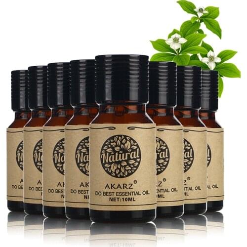AKARZ Value Meal Vanilla Grapefruit Angelica Camellia Flower Frankincense Lily Rosemary Lotus Essential Oils 10ml*8